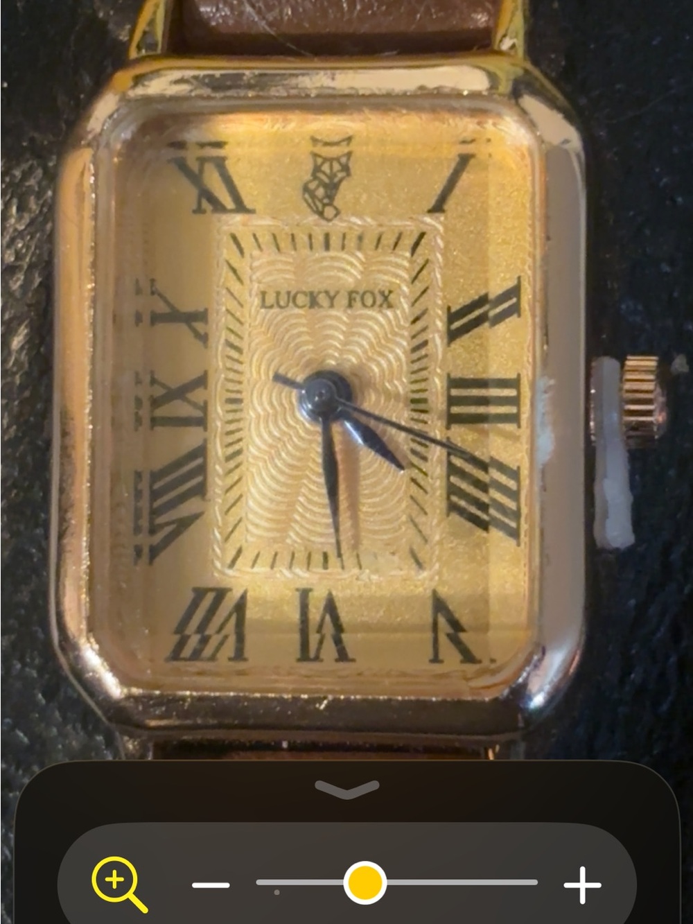 Watch face with 'Lucky Fox' label